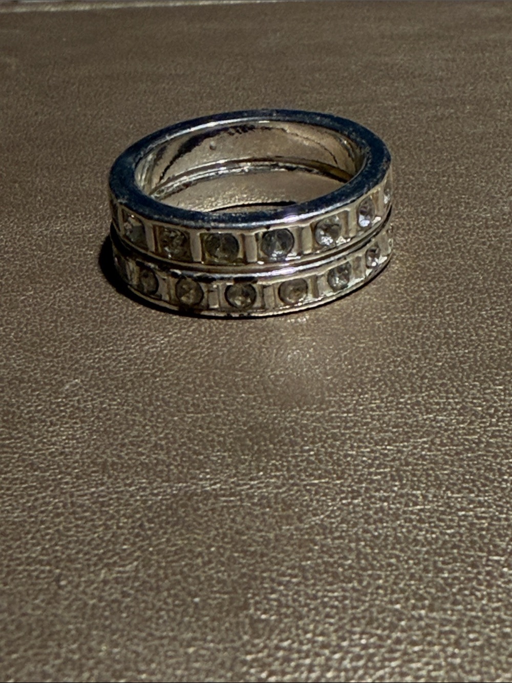 Silver Crystal-Accented Stackable Rings- Women's Jewelry